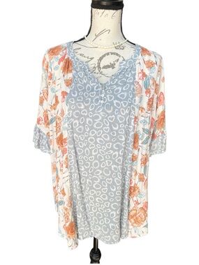 GiGio Womens Floral Boho Blouse Ruffle Sleeve Cottagecore NWT - S